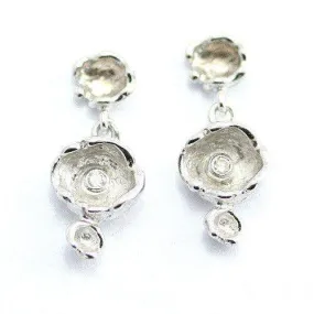 14ct White Gold & Diamonds Designer Earrings