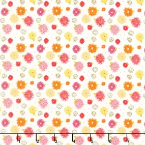 Adel in Summer - Zinnias Cream Yardage