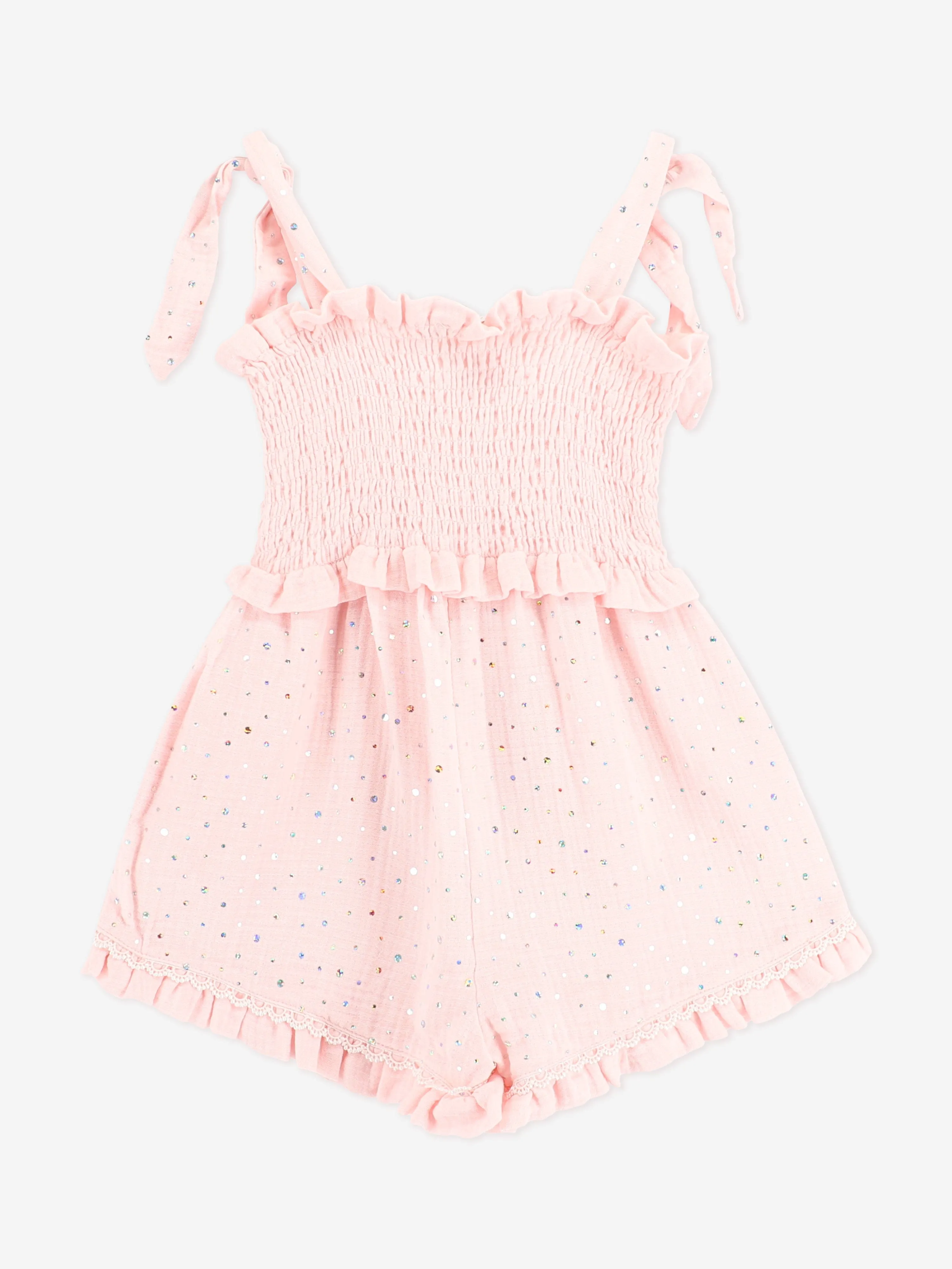 Angels Face Girls Bali Sparkle Playsuit in Pink