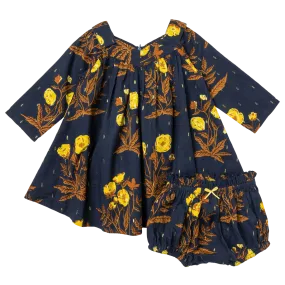 Baby Girls Frida Dress Set - Navy Poppy