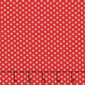 Bee Basics - Tiny Daisy Red Yardage