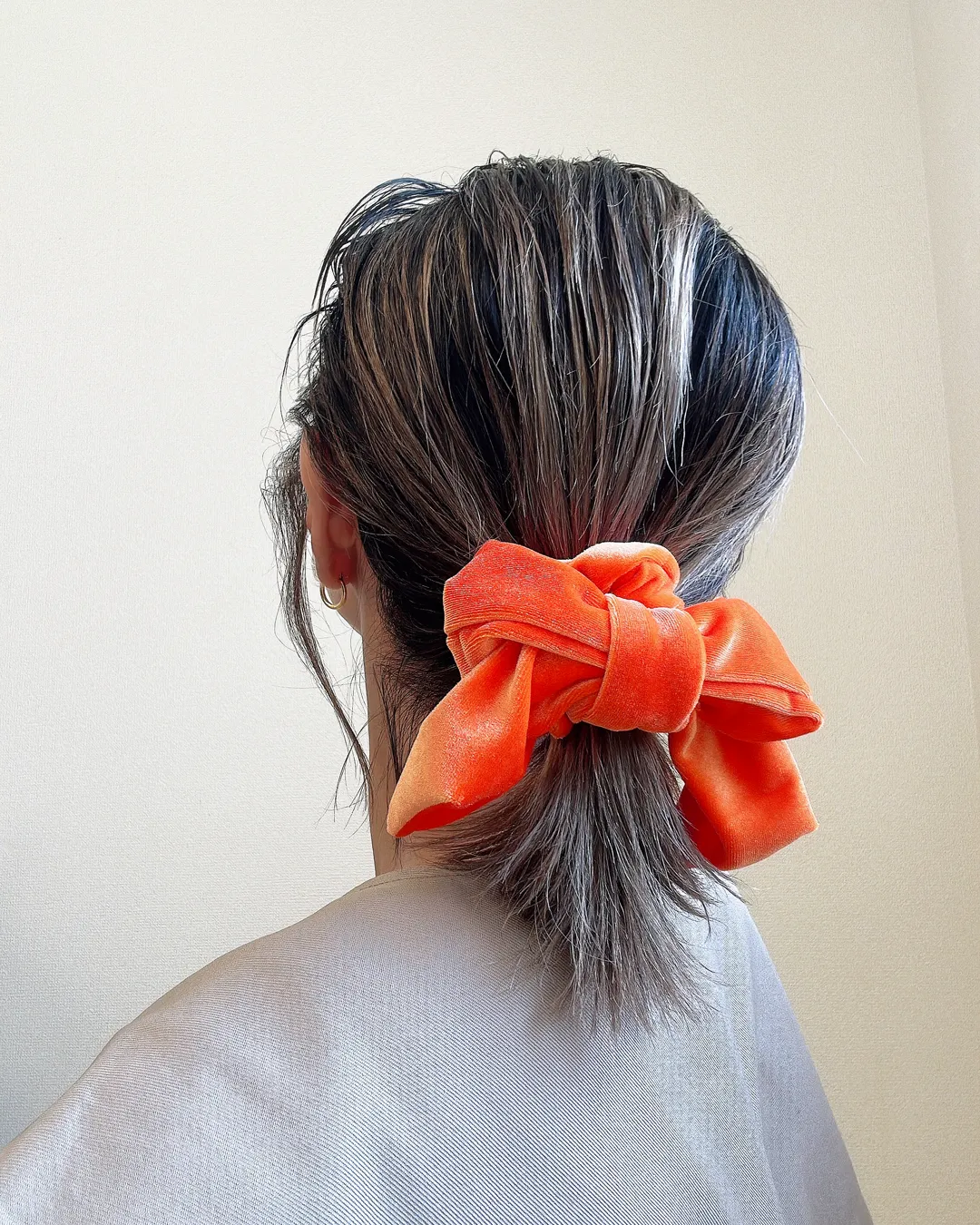 Carrot Orange Ribbon Scrunchie