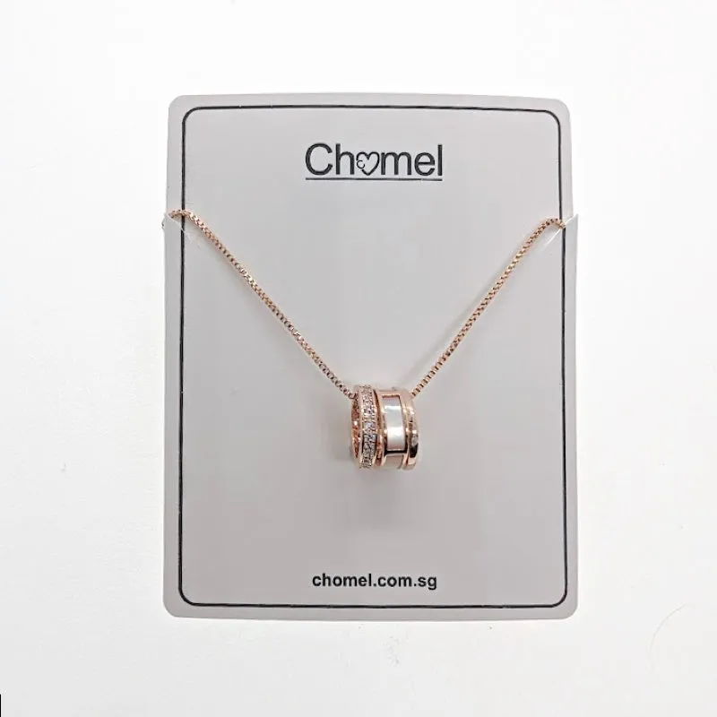 Circle Mother of Pearl & Cubic Zirconia Necklace