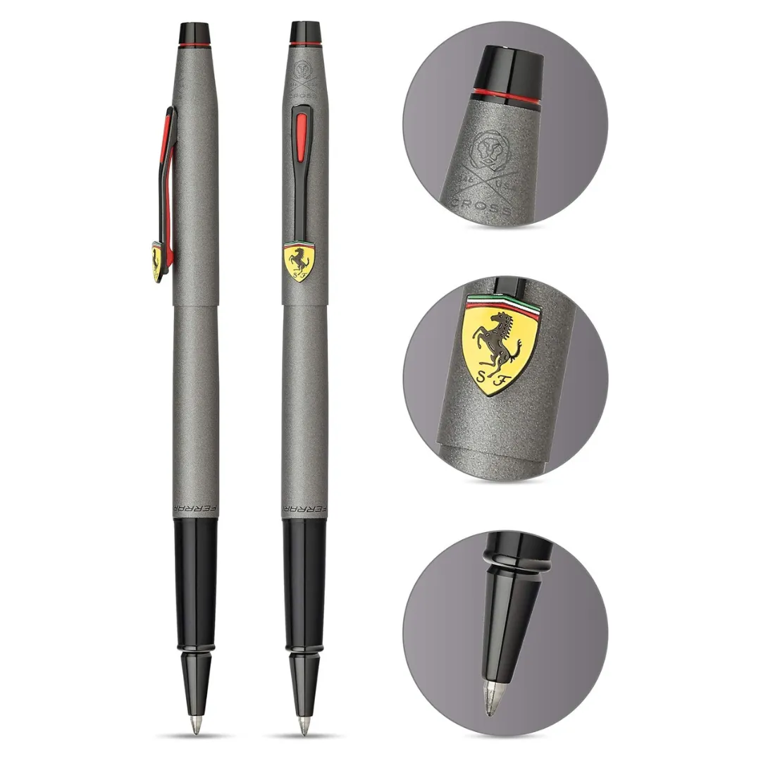 Cross Ferrari Classic Century Rollerball Pen - Titanium Gray Satin Lacquer