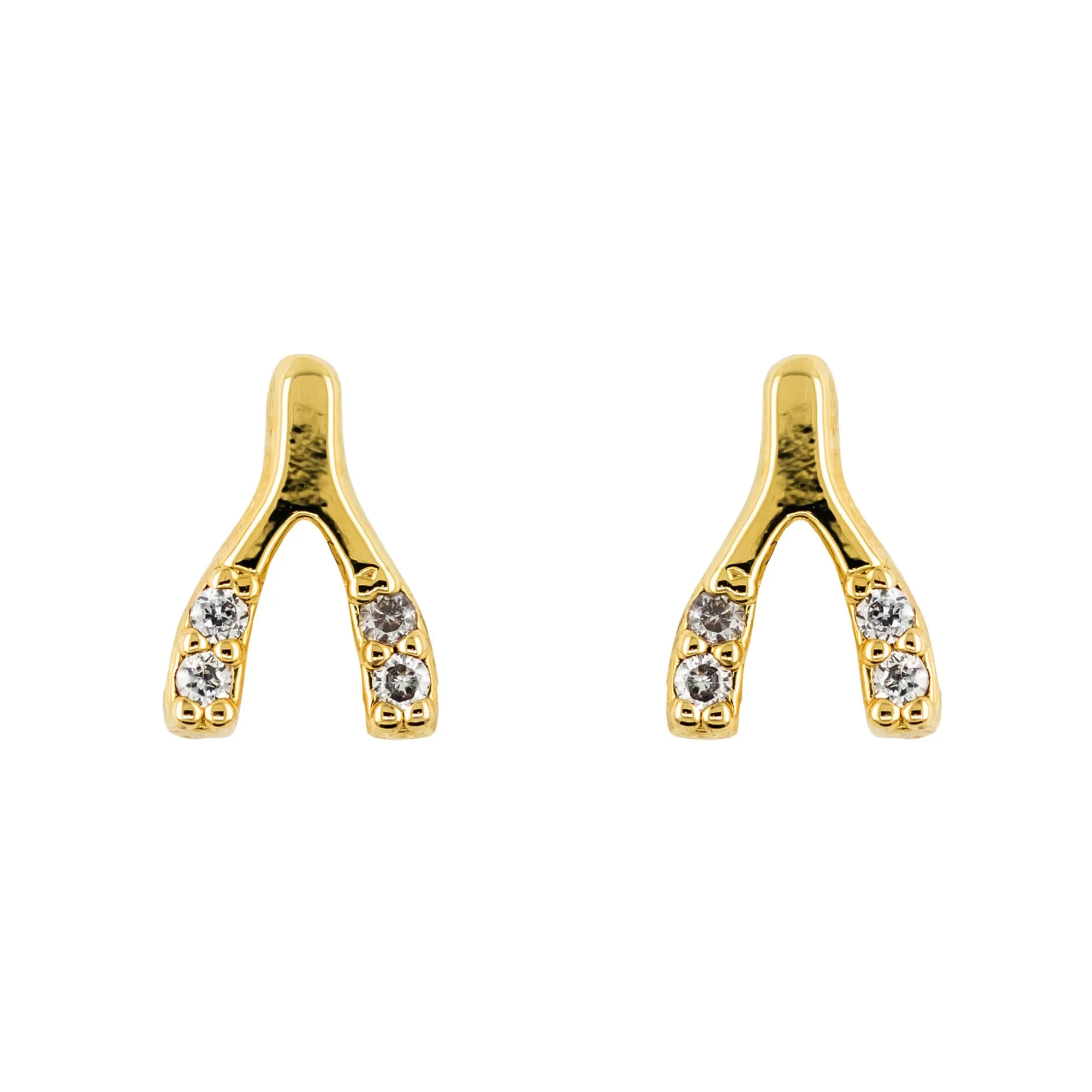 Earring Diamante Mini Wishbone