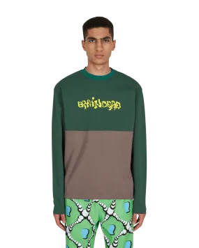 Embroidered Football Longsleeve T-Shirt Green