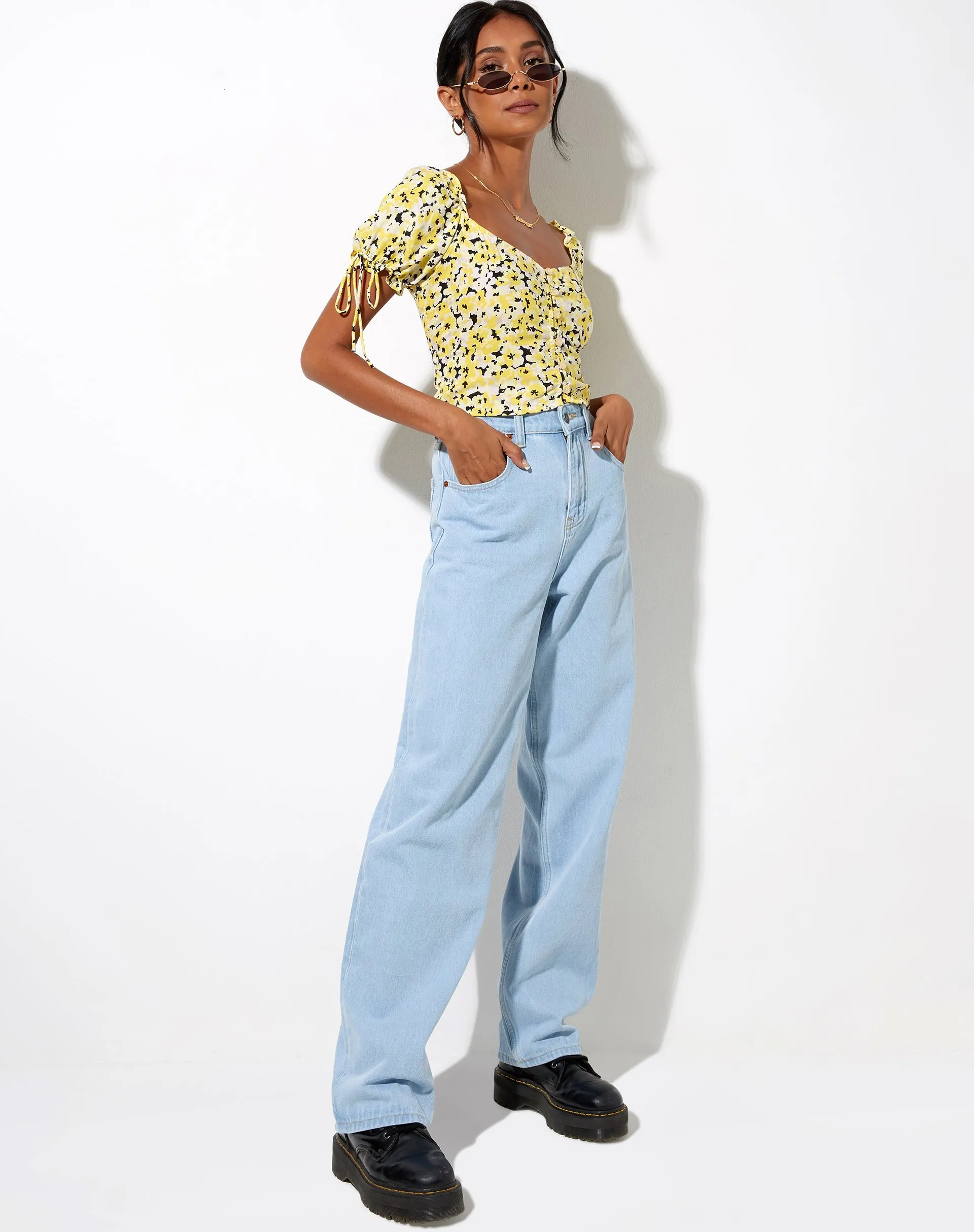 Flaba Crop Top in Sunflower Pop Yellow