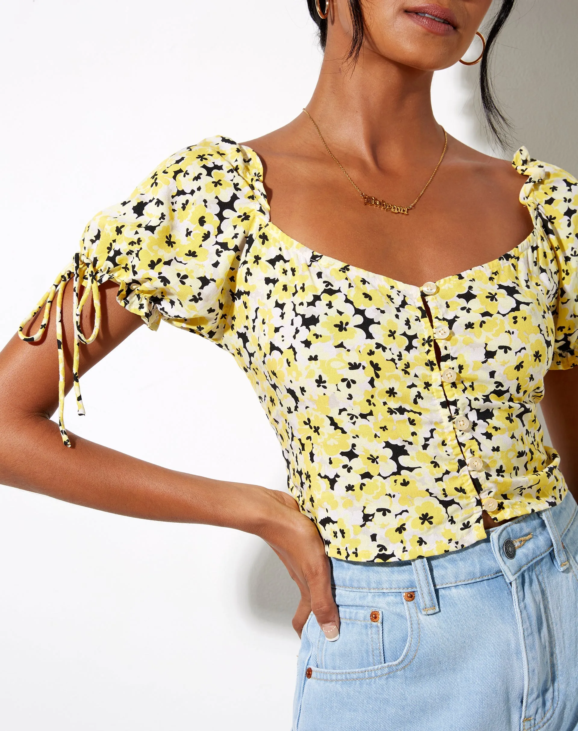 Flaba Crop Top in Sunflower Pop Yellow