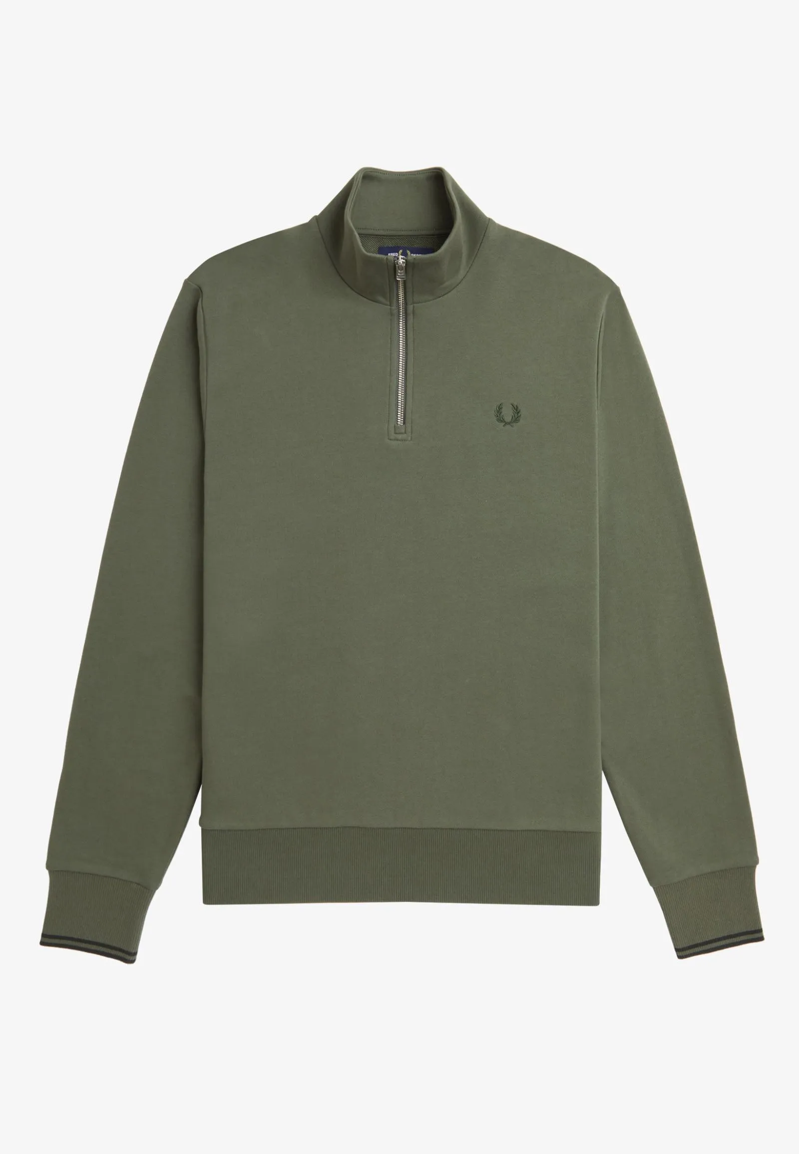 Fred Perry - Half Zip Laurel Wreath Green/Night Green - Sweater