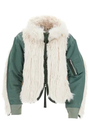 JACKET WITH FAUX FUR INSERTS