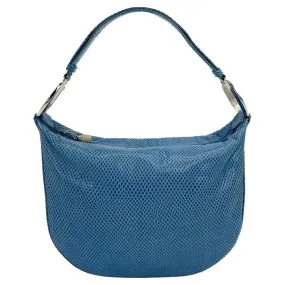 Judith Leiber Blue Lizard Crystal Accent Handbag