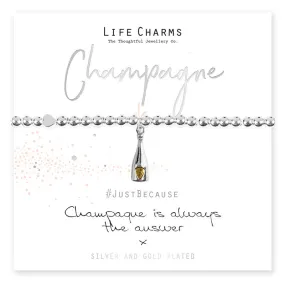 Life Charms Champagne is always the answer Bracelet