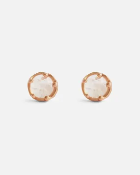 Moonstone / Rose Gold Studs