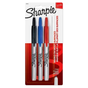 Sharpie Retractable Permanent Marker Set of 3 (Assorted)