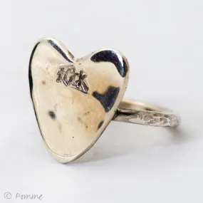 Silver heart ring