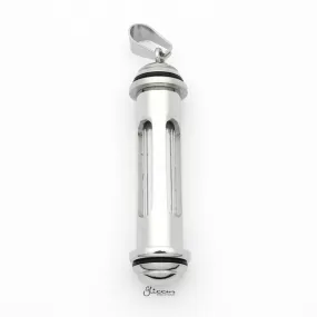 Stainless Steel Screw Cap Glass Bottle Pendant - Silver