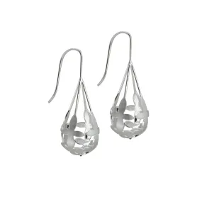 Thanaka Leaf Drop Earrings – Silver