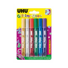 UHU Glitter Glue Set of 6 (10ml)