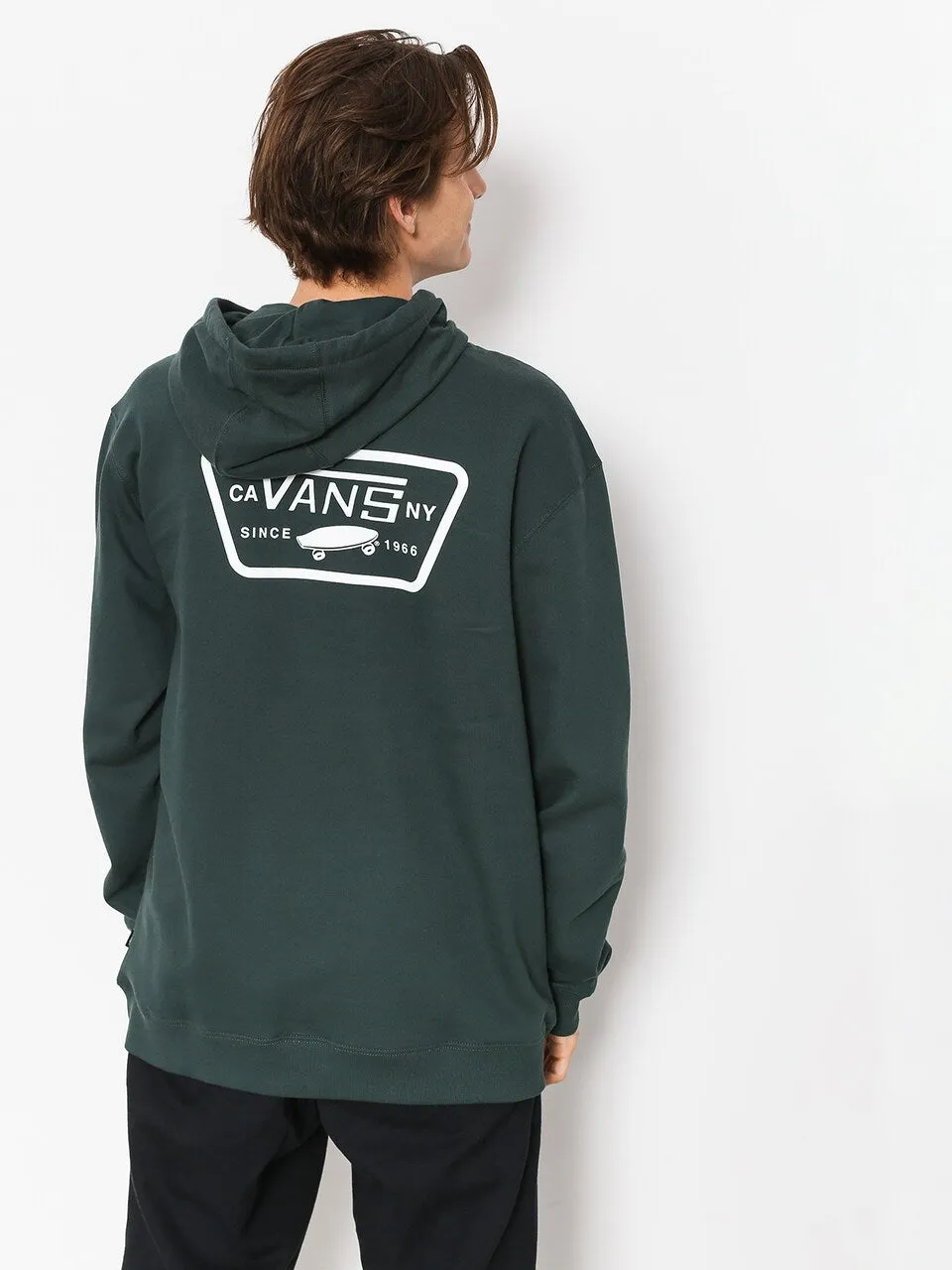 Vans felpa con cappuccio e stampa logo sulla schiena VA2WF7YDX forest green