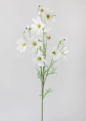 White Artificial Cosmo Daisy Flower - 37"